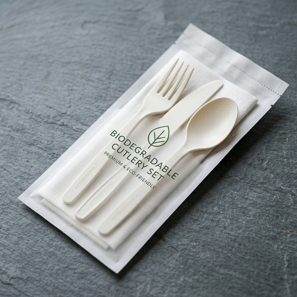 Kit de Talheres Biodegradáveis Descartáveis